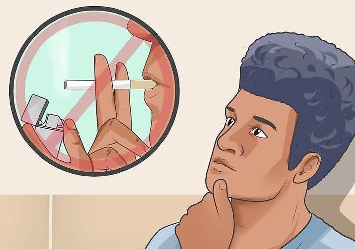 Rexeito de caricatura de fumar e cambios no corpo
